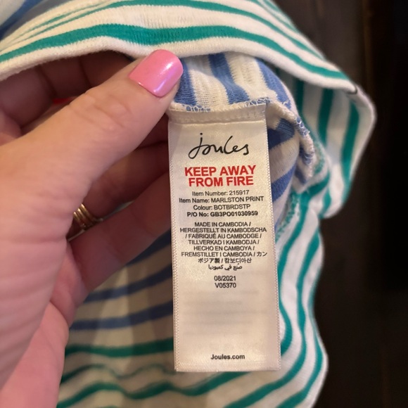 Joules Multicolor Striped Hoodie Long Sleeve Sweatshirt Top 14 - Picture 4 of 6